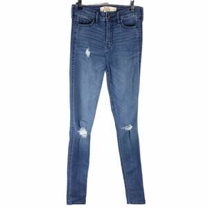 Hollister Medium Wash Super Skinny High Rise Jeans 25
